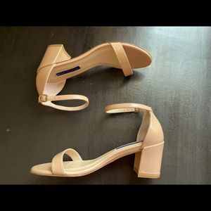 Stuart Weitzman simple patent leather sandals